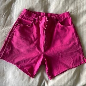HOT PINK VINTAGE WRANGLER CUT OFFS